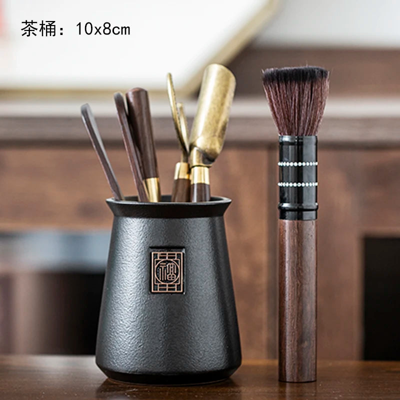 Black Sandalwood Tea Set, Tea Ceremony, Six Gentlemen Suit, Tea Making Tools, Clip Needle Spoon, Tea Set, Tea Art Accessories