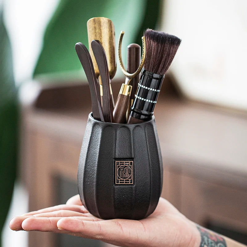 Black Sandalwood Tea Set, Tea Ceremony, Six Gentlemen Suit, Tea Making Tools, Clip Needle Spoon, Tea Set, Tea Art Accessories