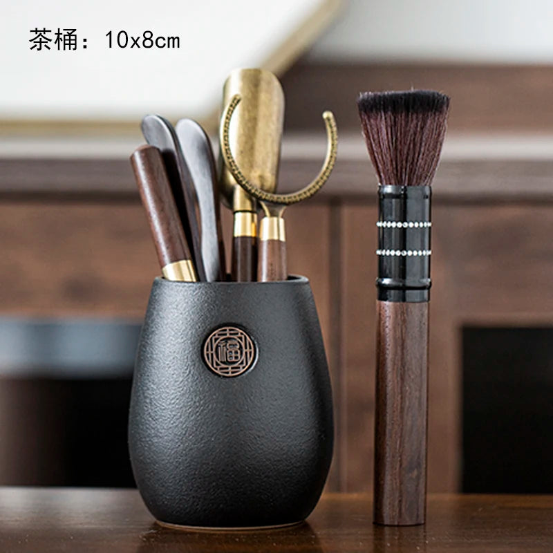 Black Sandalwood Tea Set, Tea Ceremony, Six Gentlemen Suit, Tea Making Tools, Clip Needle Spoon, Tea Set, Tea Art Accessories