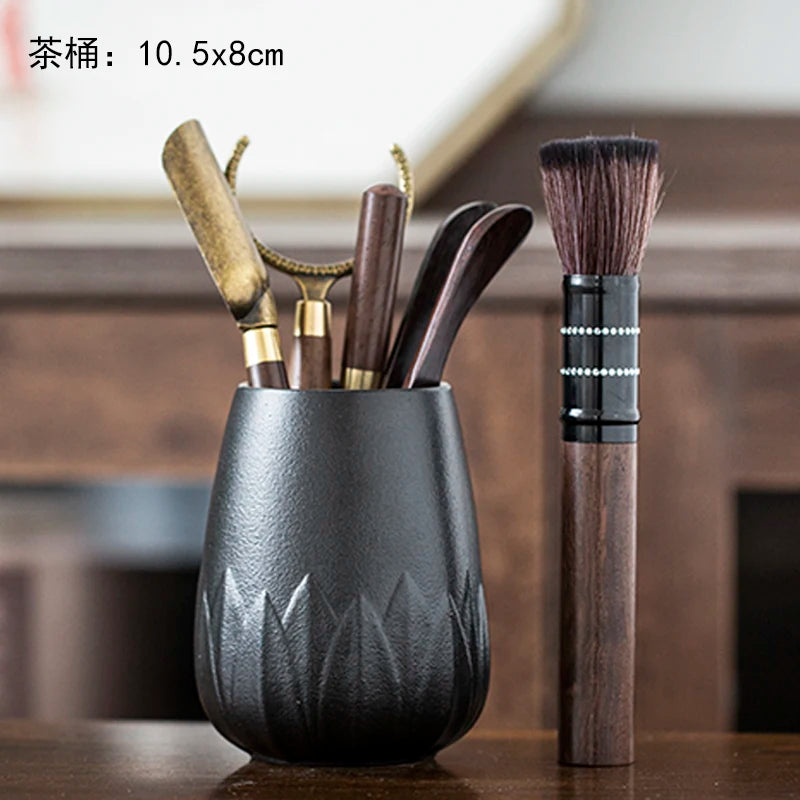 Black Sandalwood Tea Set, Tea Ceremony, Six Gentlemen Suit, Tea Making Tools, Clip Needle Spoon, Tea Set, Tea Art Accessories