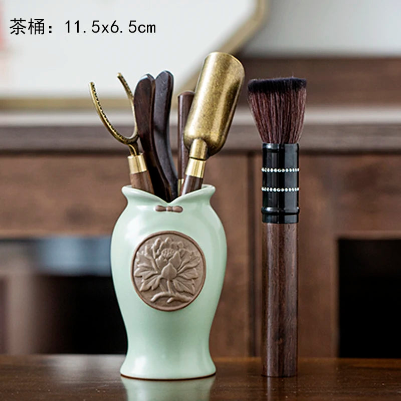 Black Sandalwood Tea Set, Tea Ceremony, Six Gentlemen Suit, Tea Making Tools, Clip Needle Spoon, Tea Set, Tea Art Accessories