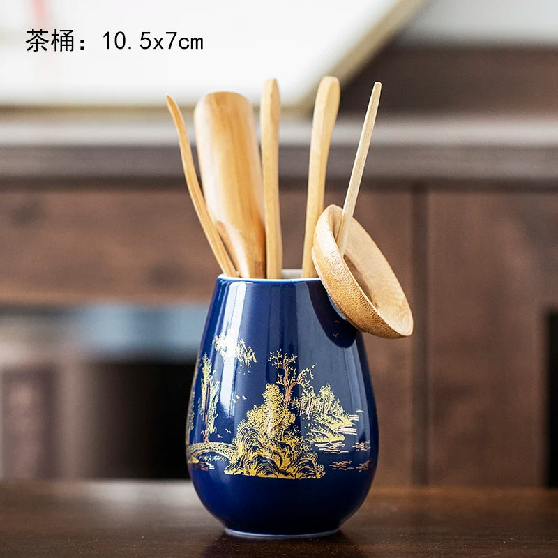 Black Sandalwood Tea Set, Tea Ceremony, Six Gentlemen Suit, Tea Making Tools, Clip Needle Spoon, Tea Set, Tea Art Accessories