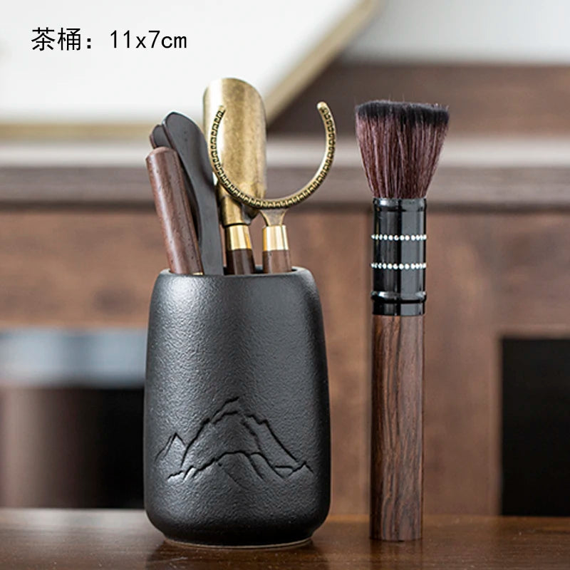 Black Sandalwood Tea Set, Tea Ceremony, Six Gentlemen Suit, Tea Making Tools, Clip Needle Spoon, Tea Set, Tea Art Accessories