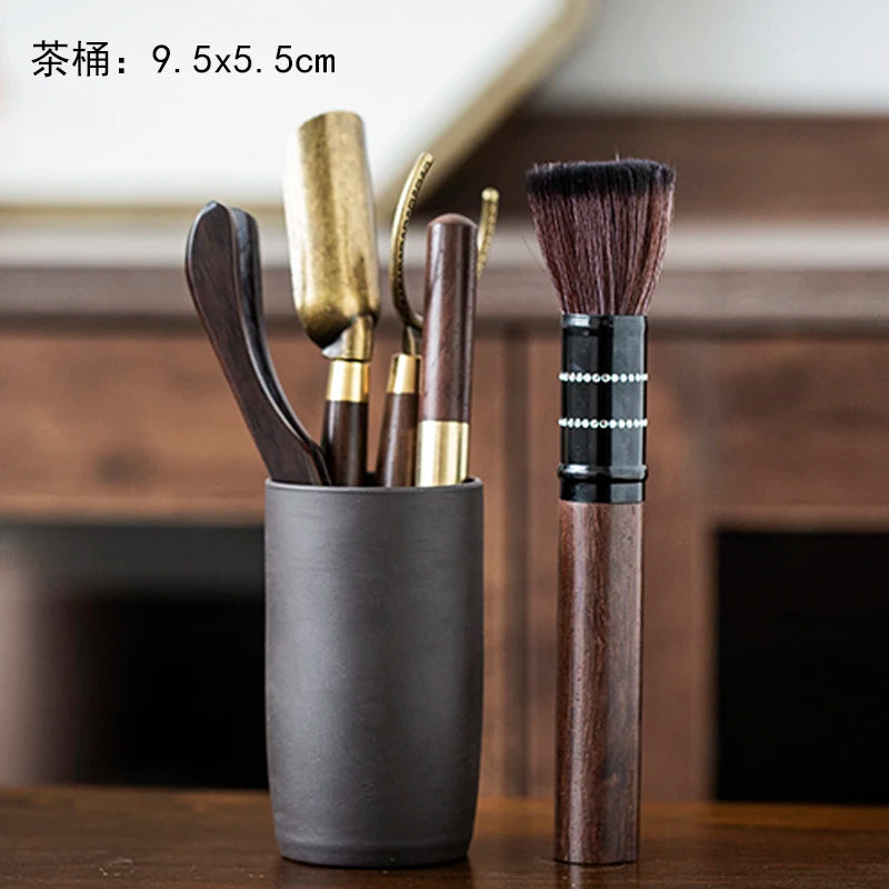 Black Sandalwood Tea Set, Tea Ceremony, Six Gentlemen Suit, Tea Making Tools, Clip Needle Spoon, Tea Set, Tea Art Accessories
