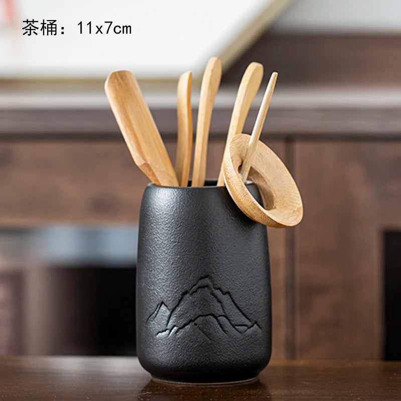 Black Sandalwood Tea Set, Tea Ceremony, Six Gentlemen Suit, Tea Making Tools, Clip Needle Spoon, Tea Set, Tea Art Accessories