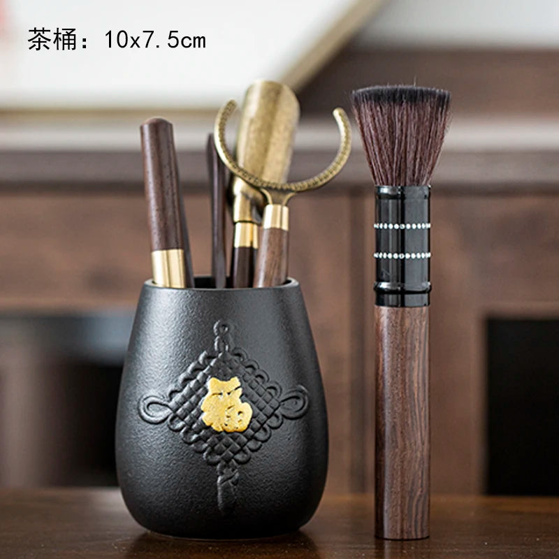 Black Sandalwood Tea Set, Tea Ceremony, Six Gentlemen Suit, Tea Making Tools, Clip Needle Spoon, Tea Set, Tea Art Accessories