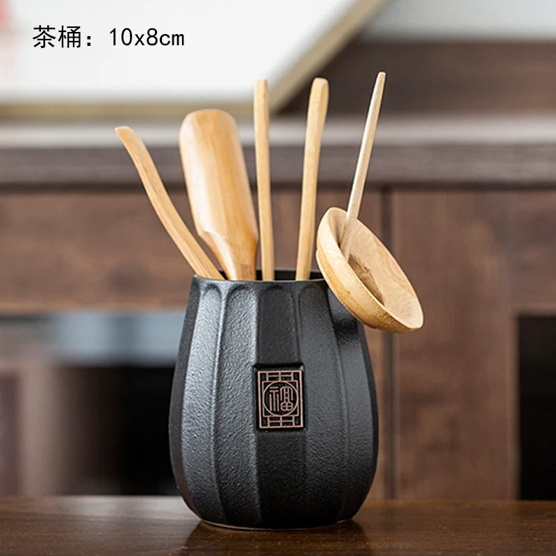 Black Sandalwood Tea Set, Tea Ceremony, Six Gentlemen Suit, Tea Making Tools, Clip Needle Spoon, Tea Set, Tea Art Accessories