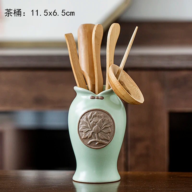 Black Sandalwood Tea Set, Tea Ceremony, Six Gentlemen Suit, Tea Making Tools, Clip Needle Spoon, Tea Set, Tea Art Accessories