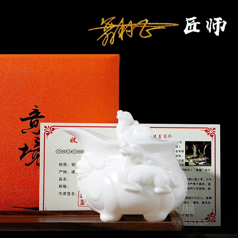 Blanc De Chine Teapot Kung Fu Tea Set Teapot Pot Household Ceramic Single Pot Large Tea Pot