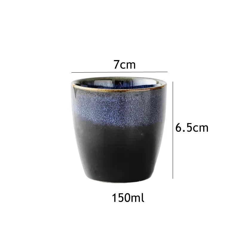 Blue Cat Eye Design Teapot Chinese Traditional Ceramic Tea Cup Afternoon Tea Drinkware Set Home Decor Teaware
