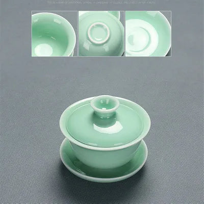 Celadon Kungfu Tea Set, Tea Cup, Teapot Cover Bowl, Tea Washing, Six Gentleman Tea Set, Filter, Single Master Cup, Ashtray
