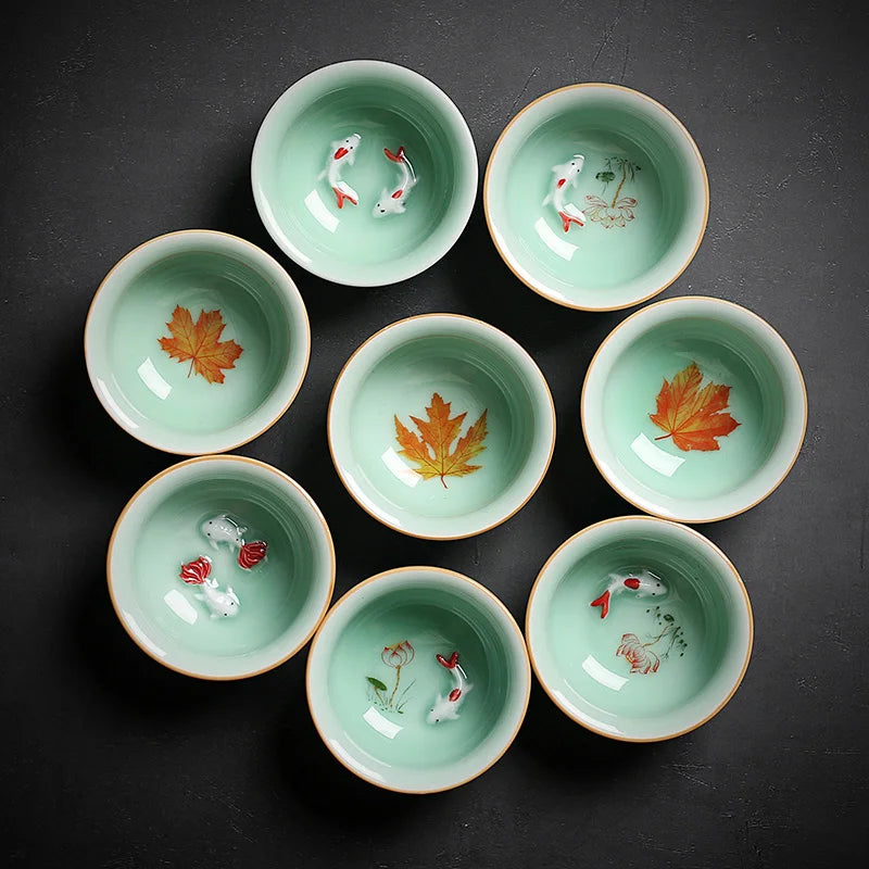 Celadon Kungfu Tea Set, Tea Cup, Teapot Cover Bowl, Tea Washing, Six Gentleman Tea Set, Filter, Single Master Cup, Ashtray