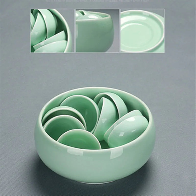 Celadon Kungfu Tea Set, Tea Cup, Teapot Cover Bowl, Tea Washing, Six Gentleman Tea Set, Filter, Single Master Cup, Ashtray