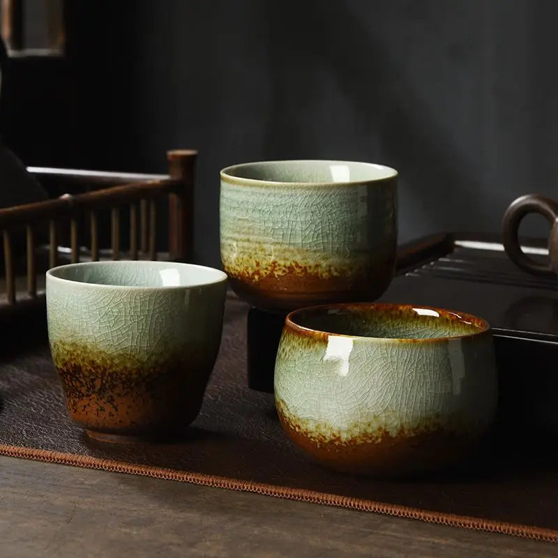 Ceramic Crackle Glaze Teacups, Teaware Cup, Tea Cups, Chinese Tea Set, I162