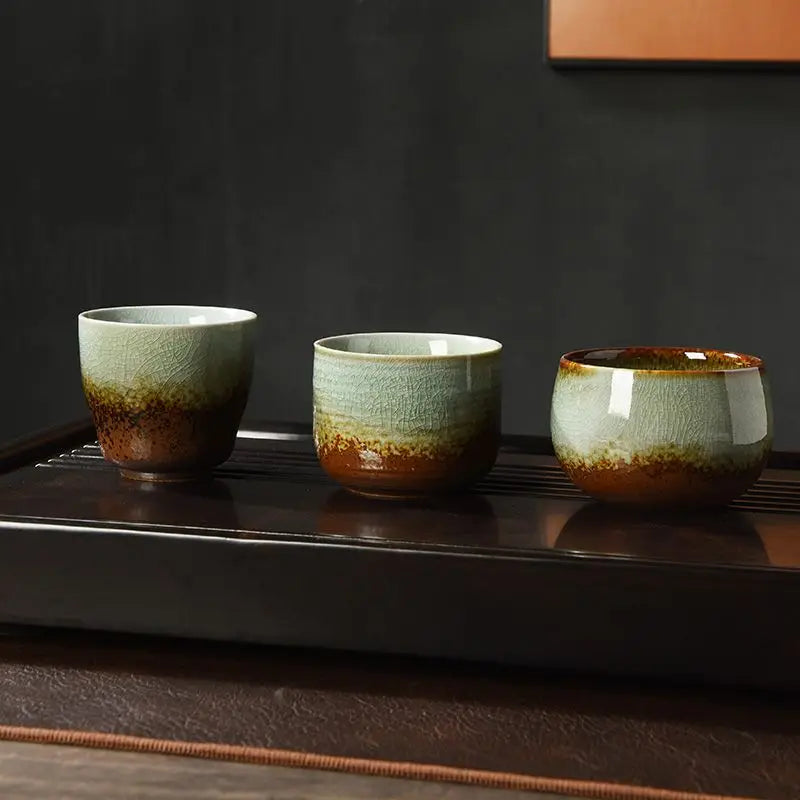 Ceramic Crackle Glaze Teacups, Teaware Cup, Tea Cups, Chinese Tea Set, I162