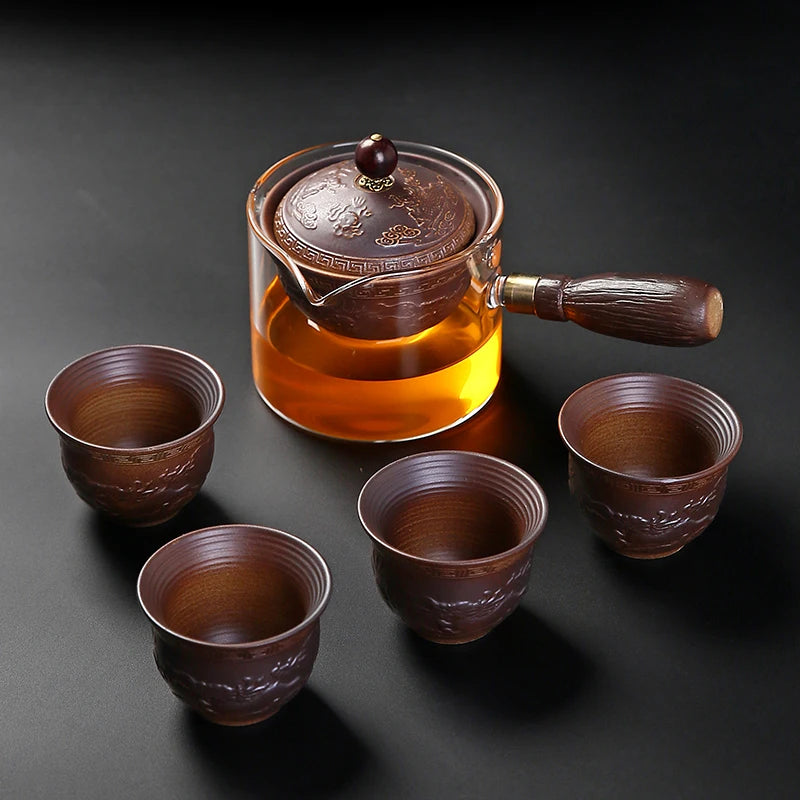 Ceramic Glass Tea Set Tea Maker Teapot Porcelain Chinese Gongfu Tea Set Portable Tea Set Teaware Sets Cup For Tea