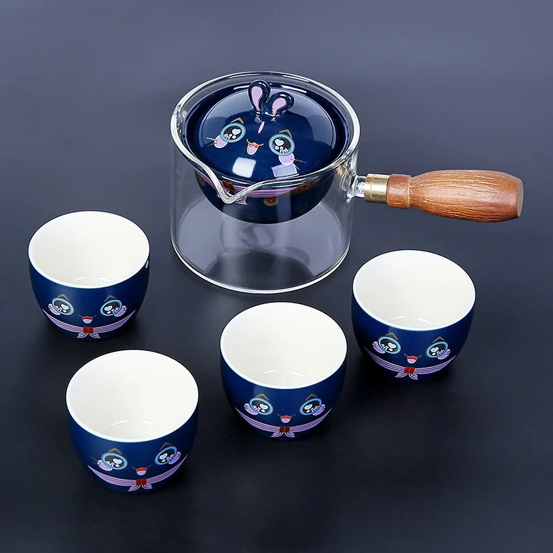 Ceramic Glass Tea Set Tea Maker Teapot Porcelain Chinese Gongfu Tea Set Portable Tea Set Teaware Sets Cup For Tea