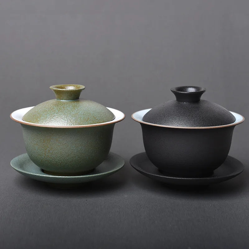 Ceramic Porcelain Gaiwan Teaware Cover Bowl Tea Tureen Teaware Sancai Teacup Kungfu Tea Set Personal Toast Bowl Japanese Tea Cup