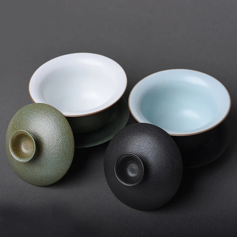 Ceramic Porcelain Gaiwan Teaware Cover Bowl Tea Tureen Teaware Sancai Teacup Kungfu Tea Set Personal Toast Bowl Japanese Tea Cup