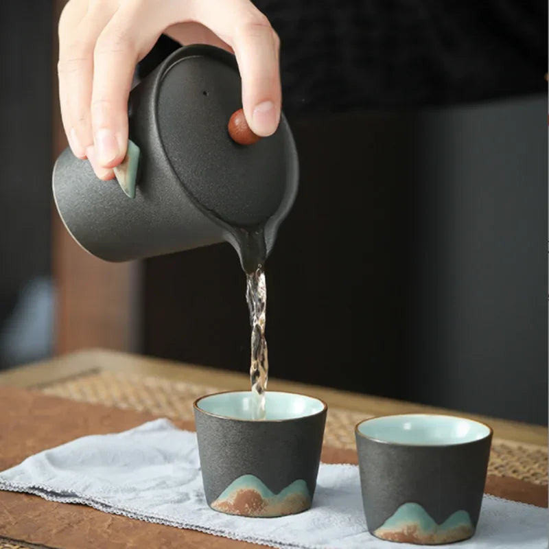 Ceramic Portable Travel Kung Fu Tea Set Small Set Home Office Zen Tea Teapot Gift