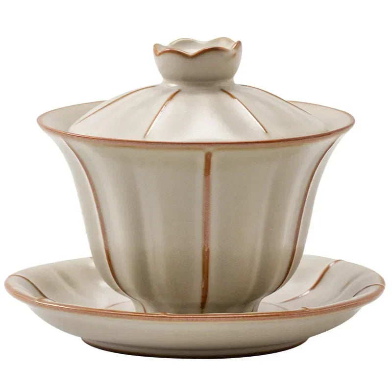 Ceramic Sancai Gaiwan Tea Set Chinese Kung Fu Tea Cups Crackle Glaze Tea Tureen Porcelanas Teaware Tea Bowl Set