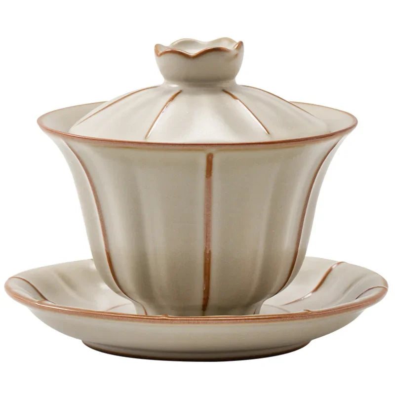 Ceramic Sancai Gaiwan Tea Set Chinese Kung Fu Tea Cups Crackle Glaze Tea Tureen Porcelanas Teaware Tea Bowl Set
