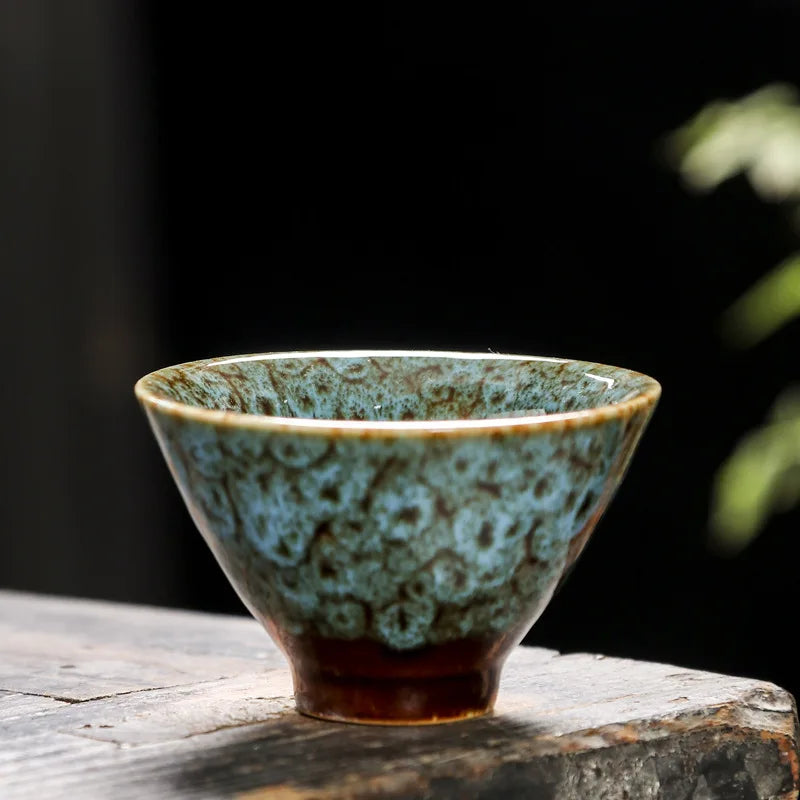 Ceramic Tea Cup Porcelain Teacups Teaware Kung Fu Tea Set Cup Household Kiln Change Glaze Pottery Tea Cup Set of 6