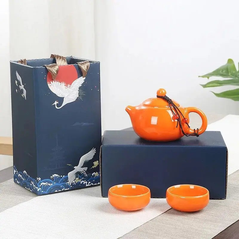 Ceramic Tea Set Kung Fu Tea Set Portable Travel Tea Set Ceramic Teapot Tea Cup Gift With Hand Gift