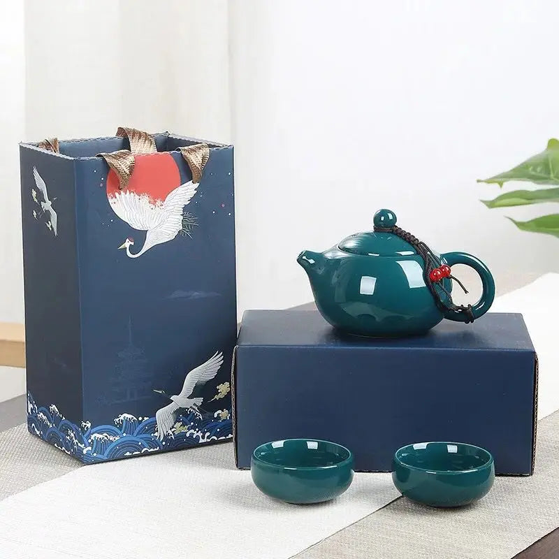 Ceramic Tea Set Kung Fu Tea Set Portable Travel Tea Set Ceramic Teapot Tea Cup Gift With Hand Gift