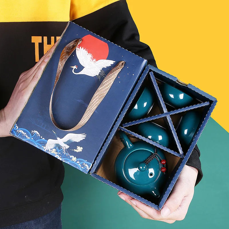 Ceramic Tea Set Kung Fu Tea Set Portable Travel Tea Set Ceramic Teapot Tea Cup Gift With Hand Gift