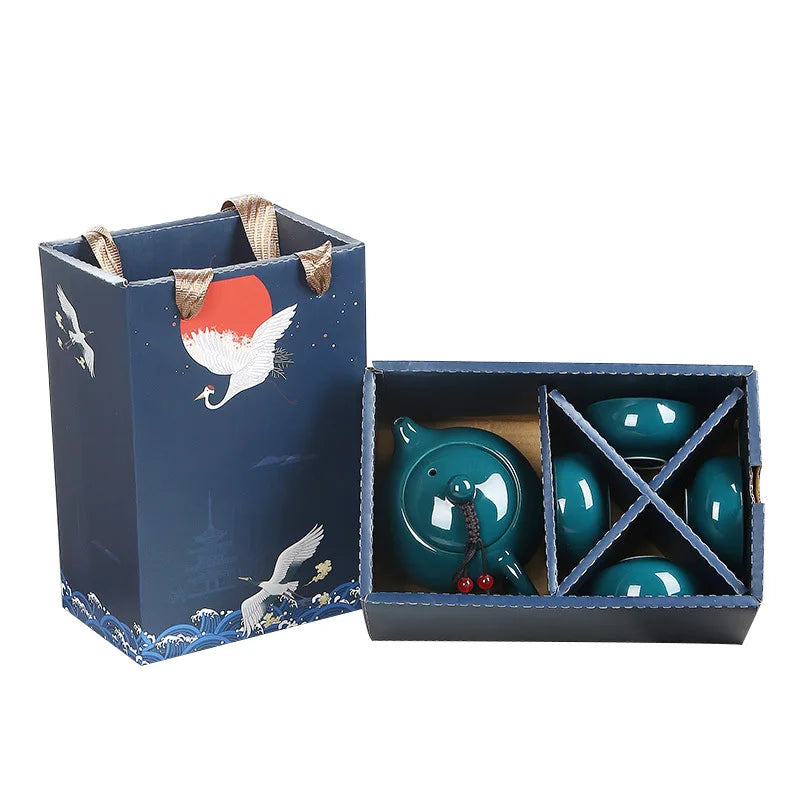Ceramic Tea Set Kung Fu Tea Set Portable Travel Tea Set Ceramic Teapot Tea Cup Gift With Hand Gift