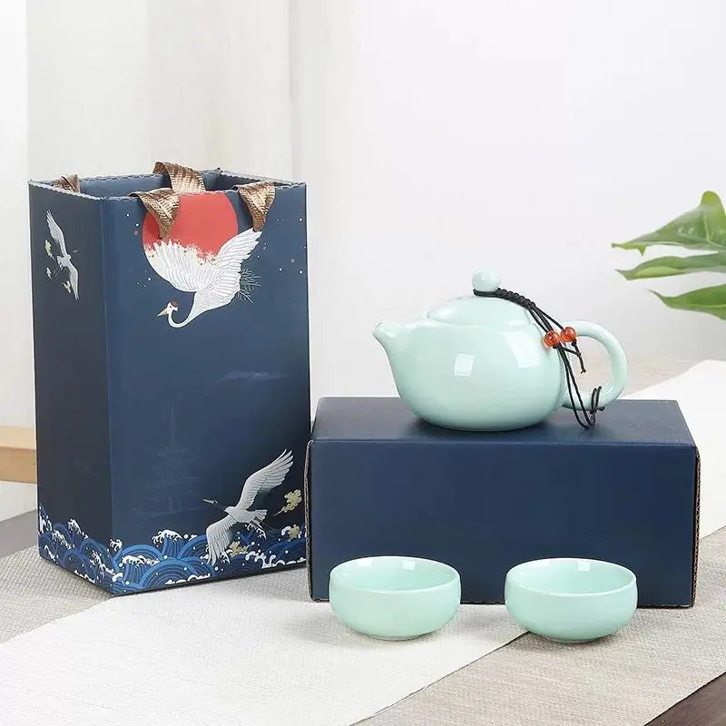 Ceramic Tea Set Kung Fu Tea Set Portable Travel Tea Set Ceramic Teapot Tea Cup Gift With Hand Gift