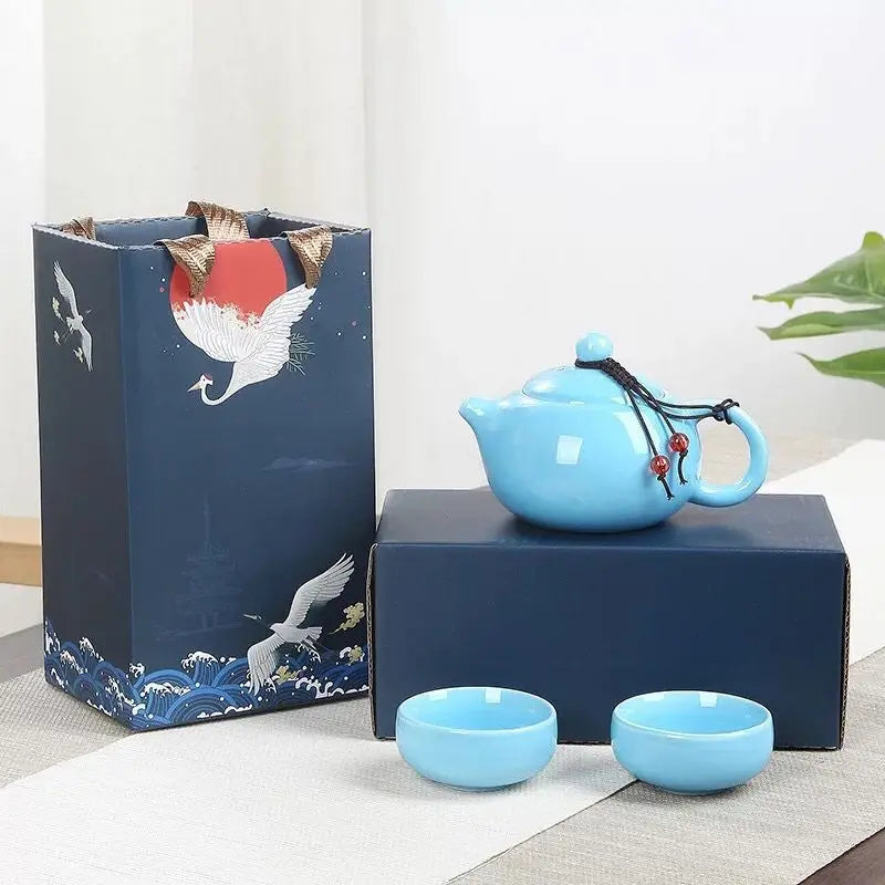 Ceramic Tea Set Kung Fu Tea Set Portable Travel Tea Set Ceramic Teapot Tea Cup Gift With Hand Gift