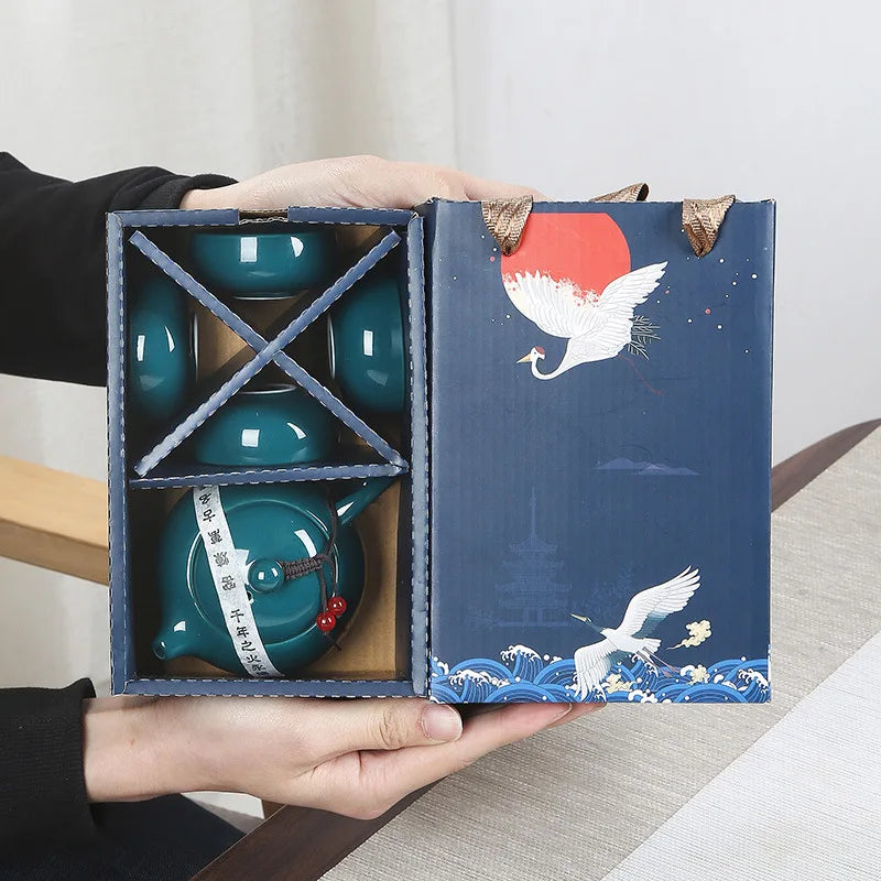 Ceramic Tea Set Kung Fu Tea Set Portable Travel Tea Set Ceramic Teapot Tea Cup Gift With Hand Gift