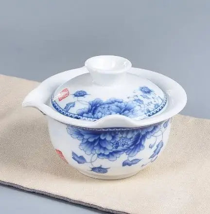 Ceramic gai wan tea pot,China kungfu Tea Sets Dehua gaiwan tea porcelain teapot tea set for travel Beautiful easy kettle