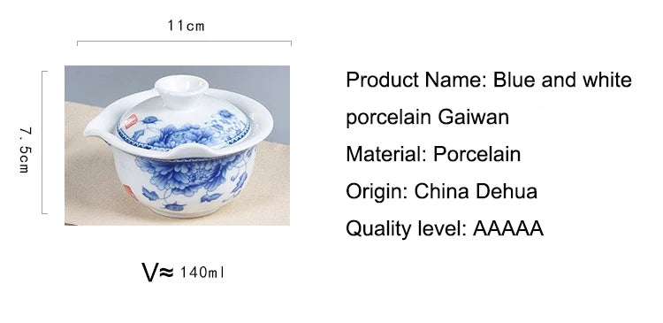 Ceramic gai wan tea pot,China kungfu Tea Sets Dehua gaiwan tea porcelain teapot tea set for travel Beautiful easy kettle