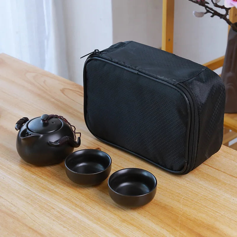 Ceramic teapot kettle gaiwan Chinese Travel Ceramic tea cup for puer chinese tea pot portable tea set drinkware Free shipping