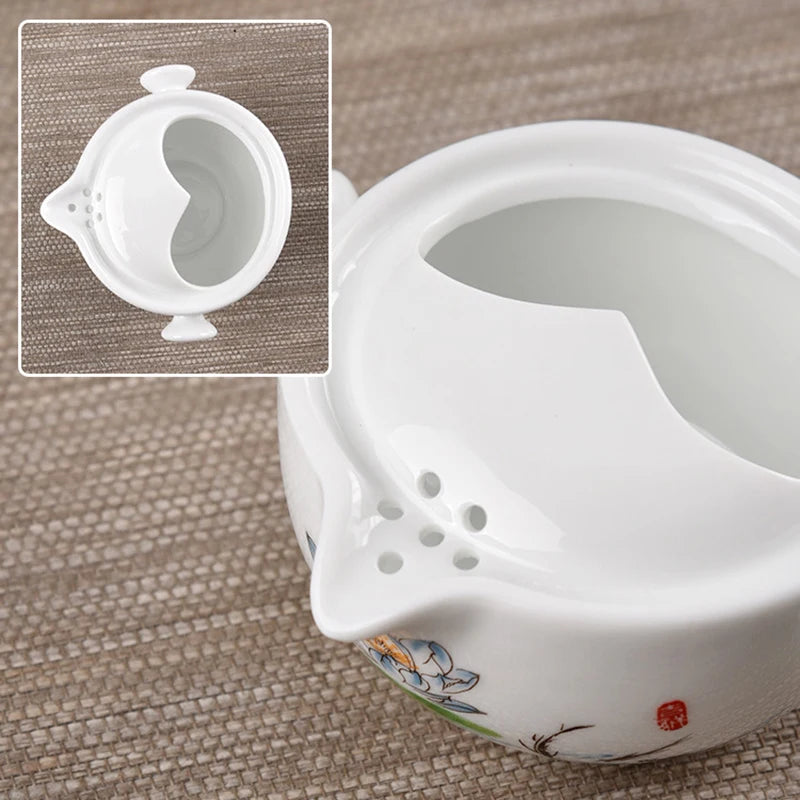 Ceramic teapots gaiwan teacups chinese teaware portable travel tea sets with travel bag Free shipping