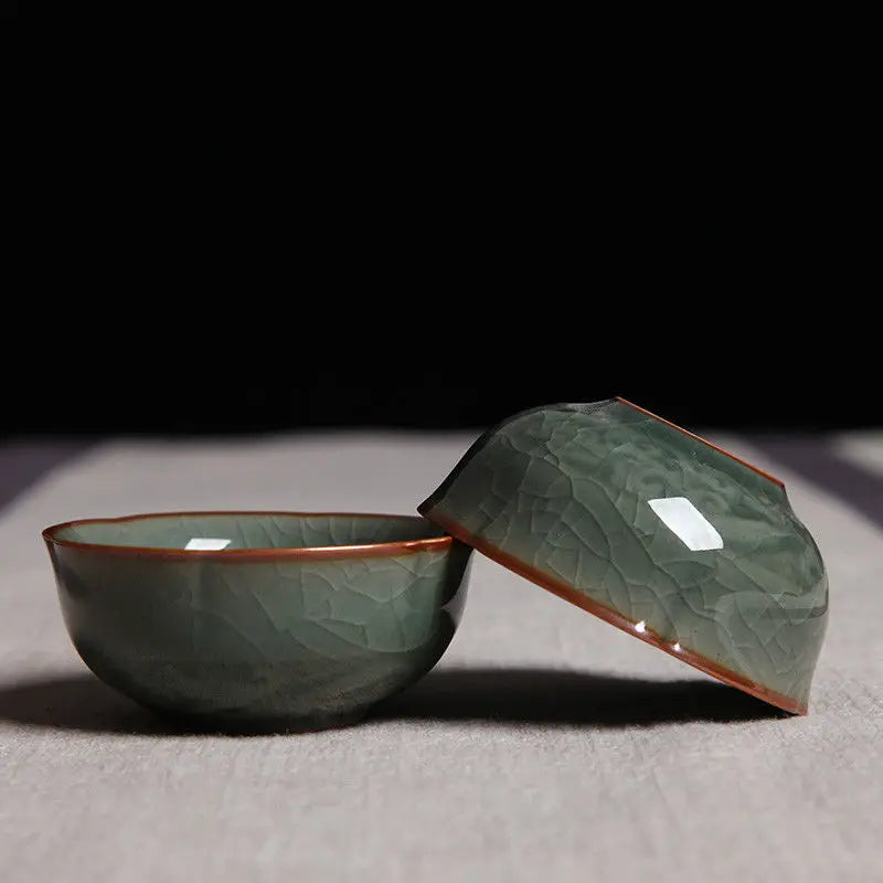 China Ceramic Longquan Celadon Portable Kung Fu Gaiwan Tea Set A Pot and Two Tea Cup Teacup Tea Pot Dropshipping