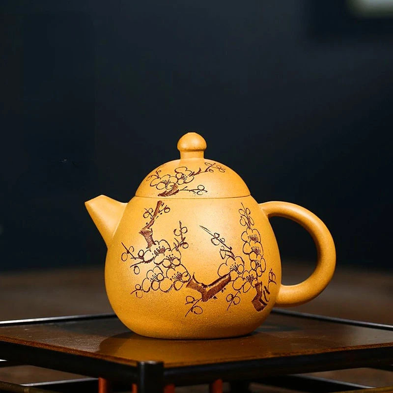 Chinese 250ml Yixing Teapot Handmade Kettle Ball Hole Filter Purple Clay Tea Pot Flower Teaware Kung Fu Teaset