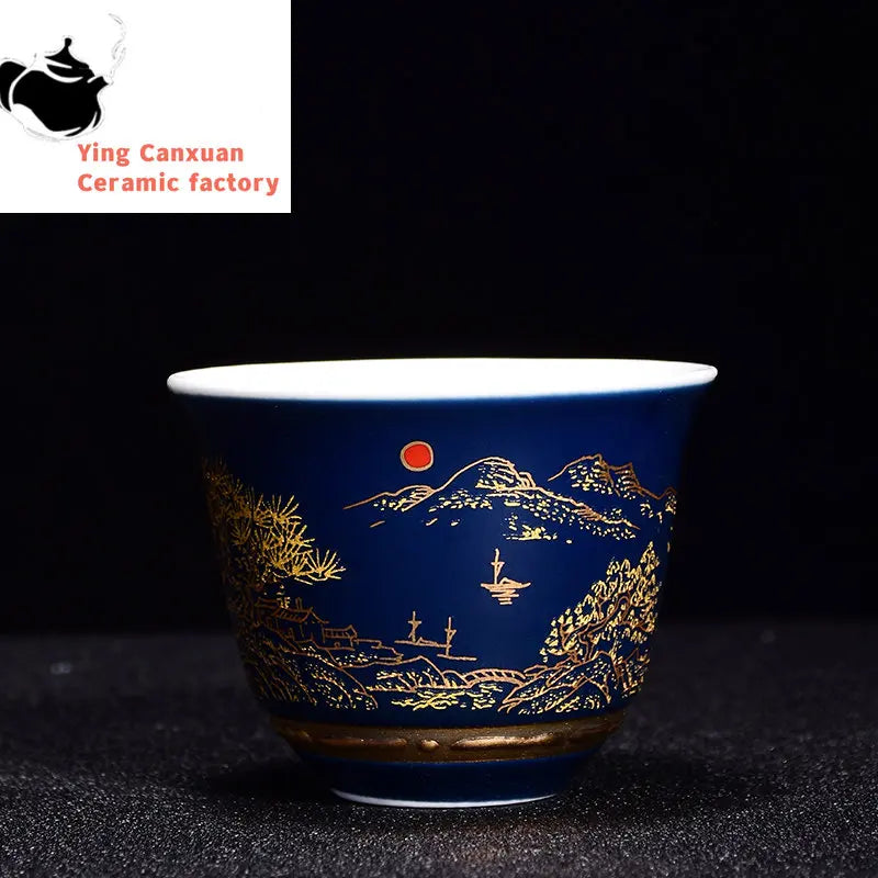 Chinese Blue and white porcelain Tea Cups Anti Scaling Handmade Tea Bowl Imperial court Style luxury tea cup Single Cup Tea set