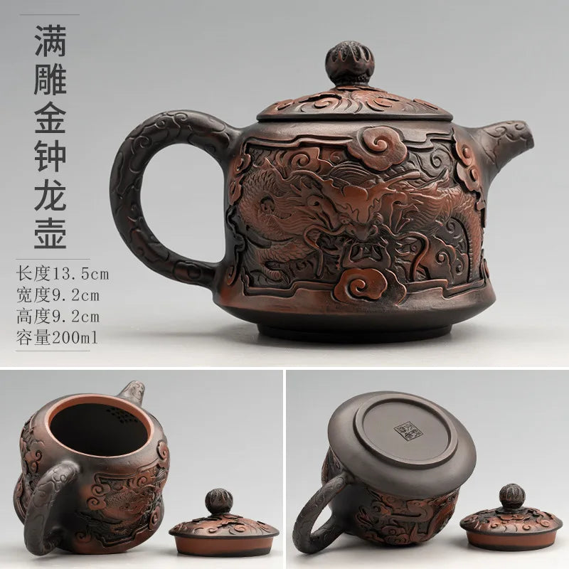 Chinese Ceramic Burn Teapot, Small Teapot, Puer Kung Fu Tea Table, Tea Infusers, Yixing Clay Kettle, Household Items