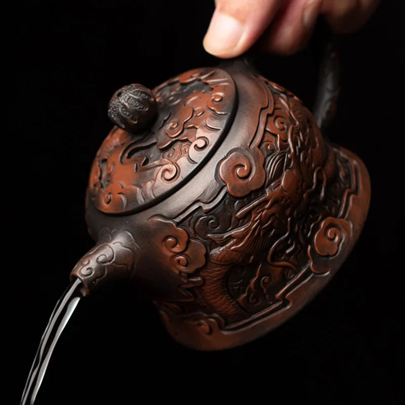 Chinese Ceramic Burn Teapot, Small Teapot, Puer Kung Fu Tea Table, Tea Infusers, Yixing Clay Kettle, Household Items