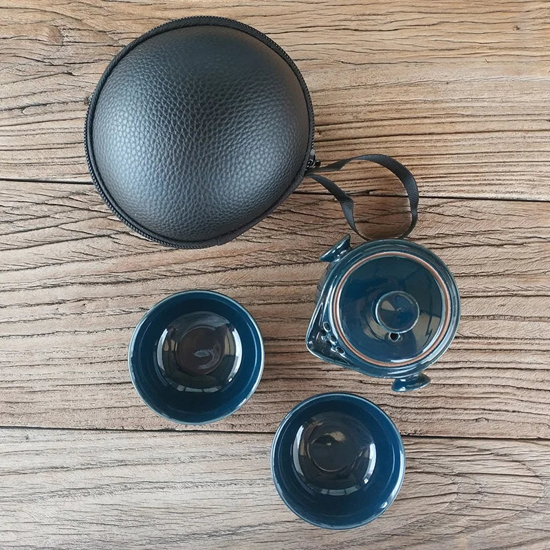 Chinese Ceramics Tea Set Portable Teapot Set Strainer Teacup Car Outdoor Travel Teaware Home Drinkware Tea Ceremony Supplies