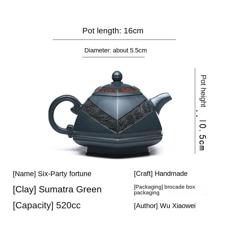 Chinese Kung Fu Ceramic Teapot Tea Set Dragon Flower Puer Tea Pot 520ml Porcelain Samovar Kungfu Teaware