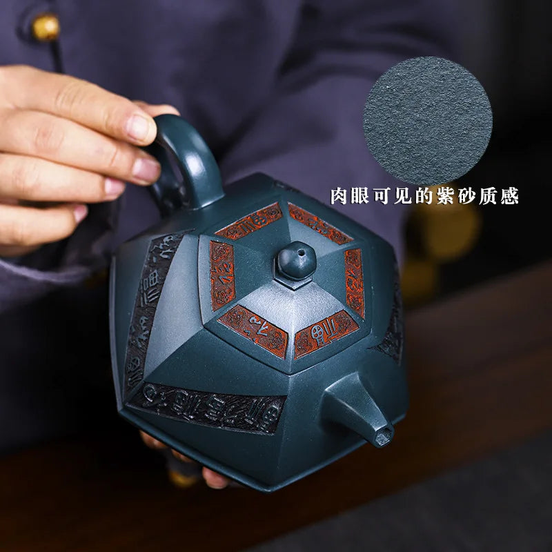 Chinese Kung Fu Ceramic Teapot Tea Set Dragon Flower Puer Tea Pot 520ml Porcelain Samovar Kungfu Teaware