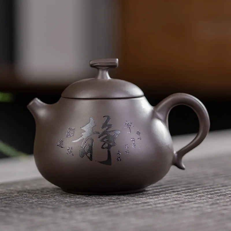 Chinese Kung Fu Pottery Teaware Yixing Zisha Tea Kettle Xishi Tea Pot 200ml Handmade Purple Clay Teapots Set