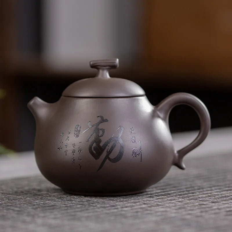 Chinese Kung Fu Pottery Teaware Yixing Zisha Tea Kettle Xishi Tea Pot 200ml Handmade Purple Clay Teapots Set