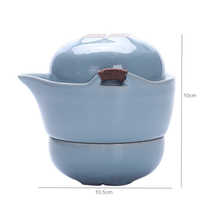 Chinese Kung Fu Tea Set Ceramic Portable Teapot Set Outdoor Travel Gaiwan Tea Cups of Tea Ceremony Household Teacup Fine Gifts