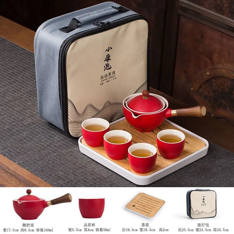 Chinese Kung Fu Tea Set Traveling Tea Set Ceramic Portable Tea Set Complete Set Teapot Brewer Tea Maker Infuser